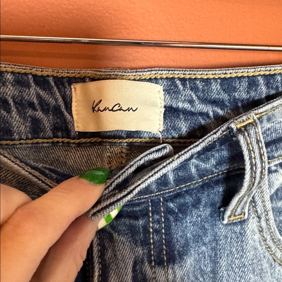 KanCan Light Blue wide leg cuffed jeans - Picture 2 of 3